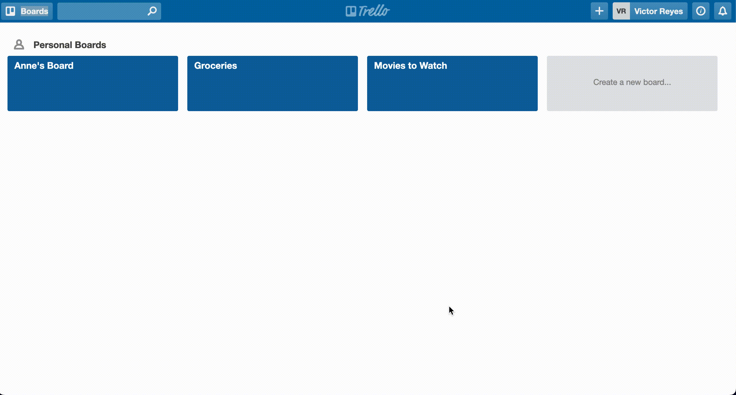 A gif showing how a user may interact with Krello
